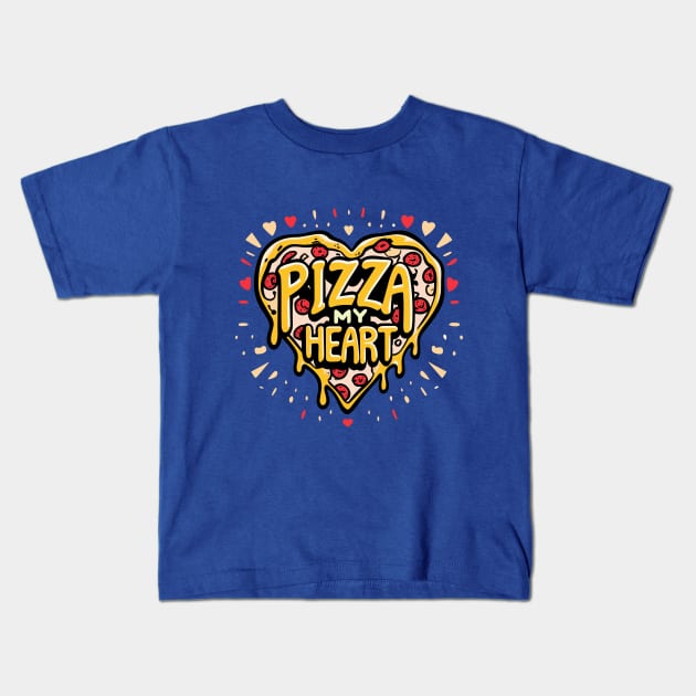 Pizza My Heart Kids T-Shirt by SimplyIdeas